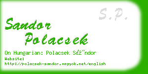 sandor polacsek business card